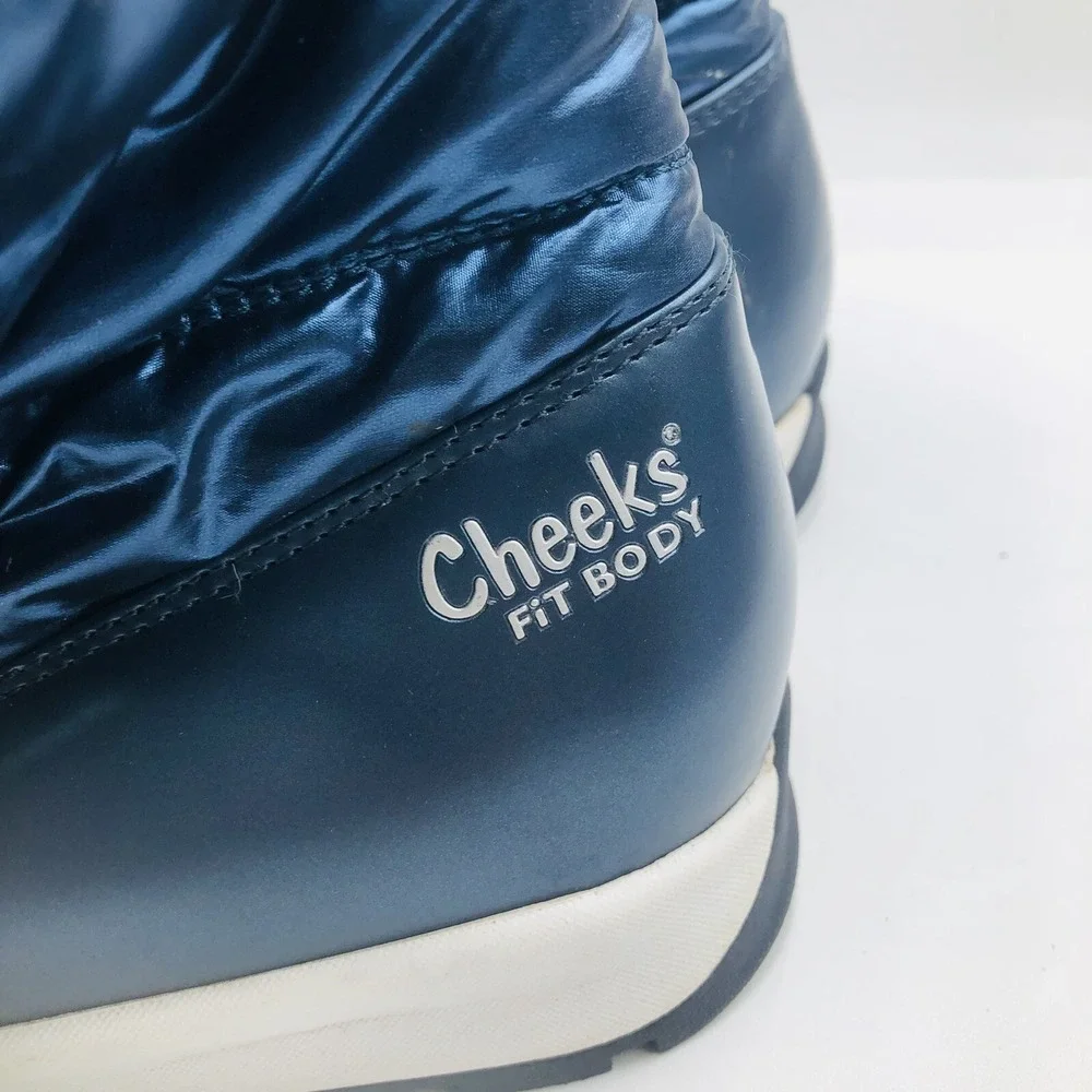 CHEEKS‎ womens winter boots shoe size 11 M quilted fabric upper matalic blue